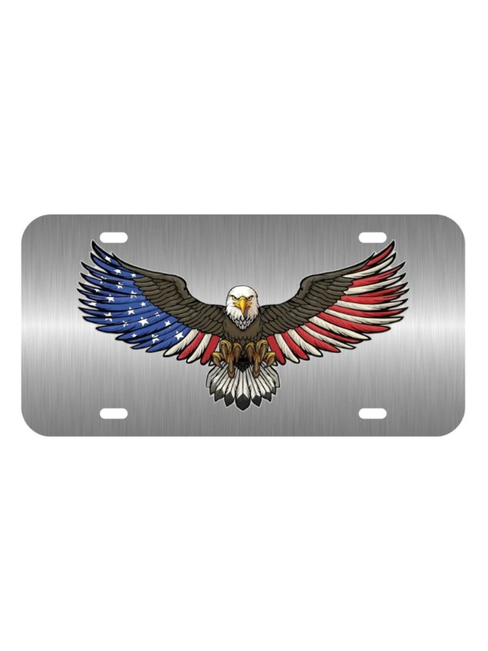 AMERICAN FLAG EAGLE VEHICLE PLASTIC LICENSE PLATE FRONT AUTO USA MADE CAR TRUCK